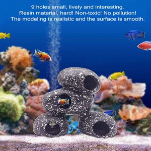PINVNBY Modern hars <span class=keywords><strong>aquarium</strong></span> schuilplaats ornament met realistisch rotsonwerp voor cichliden, betta's, garnalen, kortebras & rivierkreeften - Product Image 2
