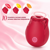 Jouet sexuel pour adultes à 10 niveaux de stimulation clitoridienne, effet vibrant, vibrateur en silicone en forme de rose, stimulation des seins, étanche IPX6, respectueux de l'environnement