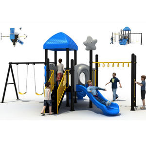 Treehouse House Playhouse Set Commercial Plastic Swing Sets Playground Outdoor Kids Under Cover - Product Image 4