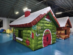 <span class=keywords><strong>D</strong></span>écoration de Noël <span class=keywords><strong>Maison</strong></span> du Père Noël Châteaux gonflables de Noël Tente gonflable de Noël pour fête - Product Image 2