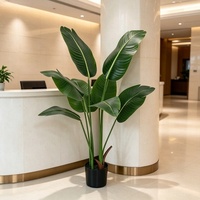 Arbre bananier artificiel en plastique avec pot, grande plante tropicale d'intérieur, décoration pour la maison, le bureau, le Nouvel An