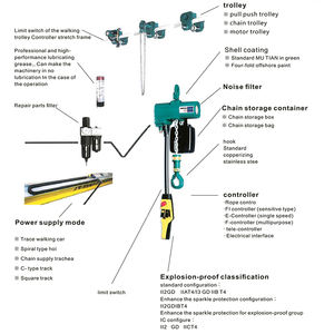 Ventes directes d'usine 250kg 500kg 1 tonne 5 tonnes 10T levage pneumatique palan à <span class=keywords><strong>air</strong></span> treuil palans à chaîne pneumatiques - Product Image 3