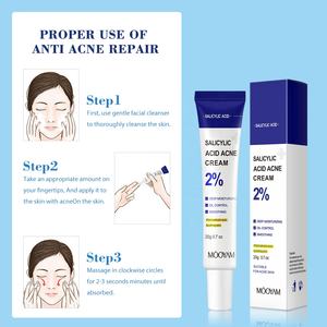Crema de ácido salicílico Reparación de la piel facial Aclaramiento Ácido hialurónico Crema para eliminar el acné Productos para el cuidado de la piel Crema facial - Product Image 4