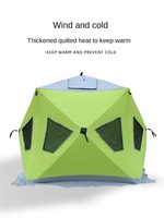 Tente de pêche sur glace d'hiver Zethink 1815 Bull, poteaux en fibre de verre, tissu Oxford, 2x2x1.75m, porte simple, abri imperméable, 3-4 personnes