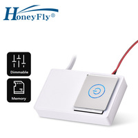 Interrupteur tactile HoneyFly pour miroir, alimentation AC220V-DC12V 12W, LED ON/OFF, gradation de la lumière, contrôleur tactile caché pour lampe de miroir