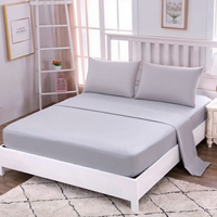 Ensemble de draps de lit en microfibre de pongé brossé 100% polyester, 4 pièces, pour hôtel