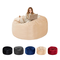 Couleurs personnalisables, décontracté et portable, pouf individuel, canapé-lit pour chambre à coucher, salon, canapé paresseux en velours