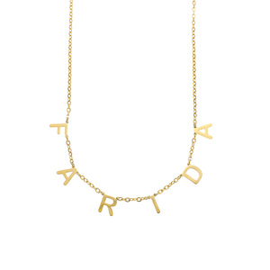 CE 认证时尚定制字母名字 18K 镀金不锈钢链式吊坠项链日常佩戴 - Product Image 5