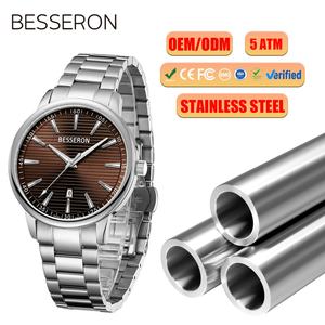 Reloj Deportivo de Lujo para Hombre, 42 mm, Cuarzo, Acero Inoxidable, Correa de Cuero, Movimiento Japonés, Logotipo Personalizable, Gran Venta - Product Image 1