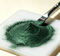 GUANZUN Waldgrüner Lidschatten Highlighter Metallisches Aluminium-Glitzerpigment 5-100 Mikron Kosmetisches Schimmerpulver Kostenlose 1g Probe