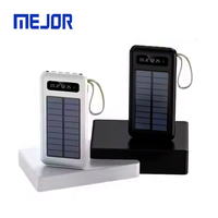 Chargeur portable de type C pour l'extérieur, 20000 mAh, batterie externe à charge rapide, banque d'alimentation solaire avec câble intégré