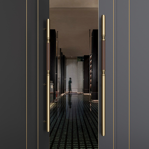 Manija Minimalista de Acero Inoxidable para Puerta de Vidrio, para Puerta Corredera de Madera Sólida de Doble Apertura, Accesorios de Tirador para Puerta Doble - Product Image 1