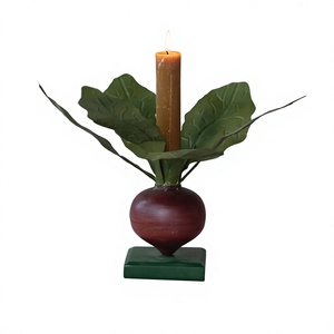 Classy Iron Beetroot <b>Candle</b> Stand With <b>Green</b> Leaves Heat Resistant Home Wedding Family Gathering Tableware Decor - Product Image 1