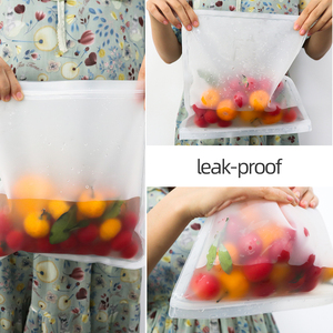 Hot Sale Eco Friendly Leakproof Freezer Liquid silicone food <b>bag</b> <b>zip</b> lock <b>bags</b> Reusable silicone food vacuum storage <b>bags</b> - Product Image 3
