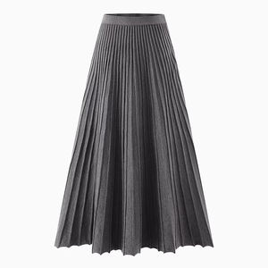 Fabricante de Ropa OEM ODM, Ropa de <span class=keywords><strong>Mujer</strong></span>, Falda Línea A con Cintura Imperio, Otoño-Invierno, Transpirable, Elegante, Plisada, Hasta la Rodilla - Product Image 3