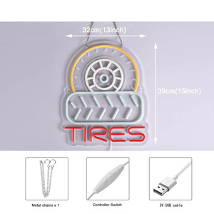 Tires Letreros Neon LED dimmable USB powered ambient <b>light</b> store <b>window</b> decoration <b>light</b> street indicator <b>light</b> landscape <b>light</b> - Product Image 1