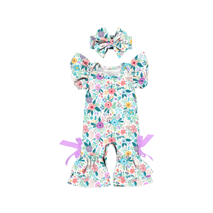 Ensembles de vêtements pour bébés filles Sassy Girls 2022 avec bandeau, vêtements à manches bouffantes à la mode pour petites filles, combinaison pour nouveau-né - Product Image 5