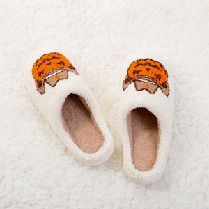 Moda personalizzata OEM zucca Fuzzy croce su pile pelliccia sintetica <span class=keywords><strong>casa</strong></span> inverno Indoor pantofole produttore per donne/coppia/uomo - Product Image 6