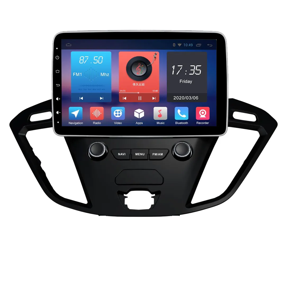 Carplay Pour Ford Transit Custom 2015 + Android10.0 Lecteur DVD de Voiture Carte GPS Navigation Voiture Headunit Lecteur Multimédia Magnétophone