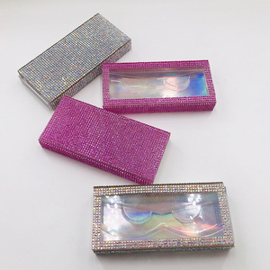 Paquete de caja de pestañas de diamantes de imitación brillantes para pestañas de visón 3D 5D 25mm 20mm logotipo personalizado - Product Image 4