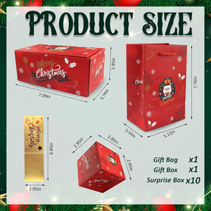 Caja de regalo de Navidad con explosión sorpresa de papel de alta calidad barata 8114 con bolsa de embalaje para regalo de Navidad caja de regalo sorpresa roja - Product Image 2