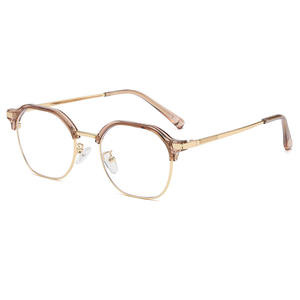 แว่นตาโลหะครึ่งกรอบสไตล์เกาหลี ป้องกันแสงสีฟ้า สำหรับผู้หญิง สายตาสั้น ป้องกันแสงสะท้อน สำหรับใช้กับคอมพิวเตอร์ - Product Image 2