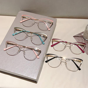 Elegante cornice Cat Eye per occhiali stile Business Anti luce blu moda farfalla di alta qualità in metallo occhiali da vista da donna - Product Image 4