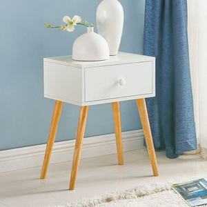 Minimalist Bedside Table 40x20x60cm With Drawer Wooden Legs <b>Bedroom</b> <b>Storage</b> <b>Cabinet</b> - Product Image 4