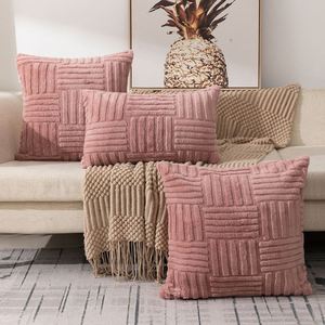 Nordic Modern Eco-Friendly Woven <b>Soft</b> Plush Faux Fur Solid Color Throw <b>Pillow</b> Cover Home Decor - Product Image 4