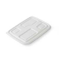 Assiettes en papier compostables à 6 compartiments, blanches, jetables, pour repas scolaires, en bagasse écologique avec logo personnalisé