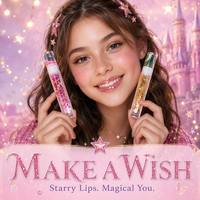 Kinderen Glitter Lipgloss Hydraterende Fruit-smaak 6 Kleuren Holografische Ster Goud Roze Zilver Rood Blauw Sparkle Shine Transparante Gel
