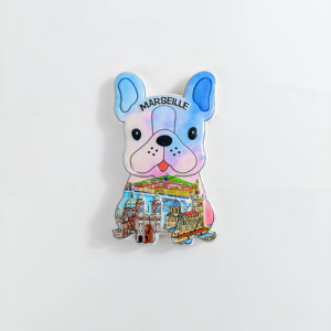 <span class=keywords><strong>Aimant</strong></span> de réfrigérateur en résine 3D personnalisé, souvenir, bouledogue français/tortue, <span class=keywords><strong>aimant</strong></span> de voyage décoratif avec logo personnalisé pour la vente en gros - Product Image 3