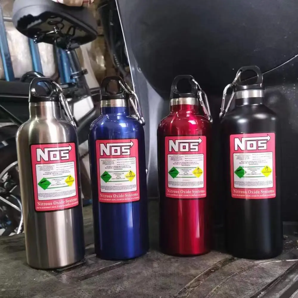 Motosiklet bisiklet sürüş donanımları modifiye cep araba Flask kupa vakum bardak termos Tumbler azot NOS yalıtımlı su şişesi