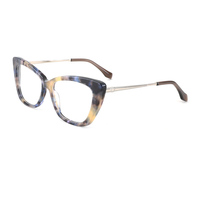Gafas de Alta Calidad con Montura Óptica de Metal y Media Acetato, Diseño Nuevo y Moderno, Logotipo Personalizado, para Damas