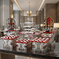 Matériel de restauration : Présentoirs à desserts miroir, rehausseurs de nourriture, tables à desserts en acrylique, fournitures hôtelières pour buffet