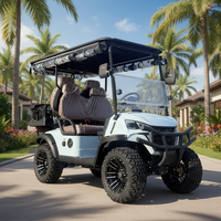 Nouveau modèle 2026 – Voiturette de golf électrique 4 places avec 4 roues et support pour sac de golf – Buggy de chasse électrique à vendre