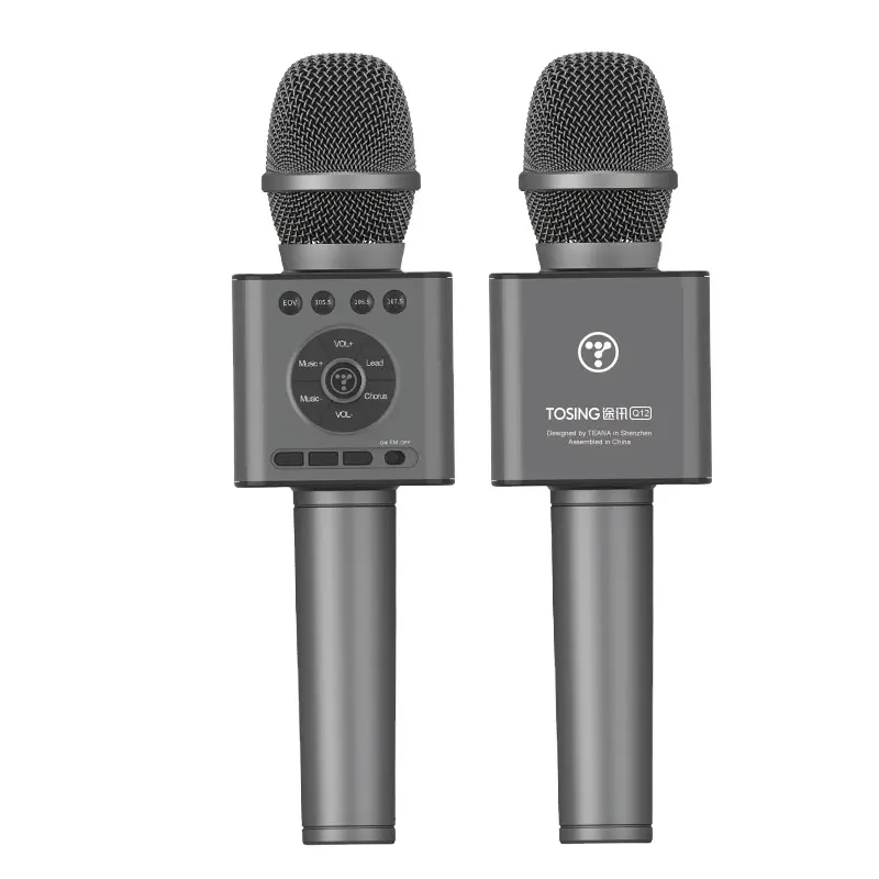 HEISSES klassisches Modell! Bluetooth TOSING Q12 Tragbares drahtloses Karaoke-Mikrofon 10-W-Lautsprecher USB-Wiedergabe FM-Übertragungs chor