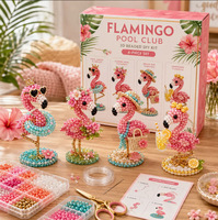 Kit de Manualidades con Cuentas 3D, 4 Piezas, Mini Bolsa, Set para Hacer Figuras con Cuentas, para Principiantes, Adorno de Escritorio Hecho a Mano, Caja de Regalo