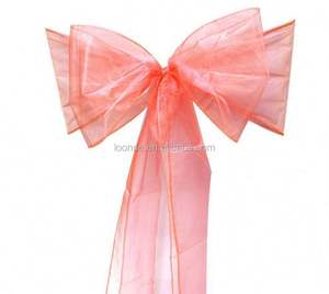 Ruban de chaise en organza de couleur assortie, pas cher, pour les fournitures de mariage et d'événements, décoration de fête - Product Image 1