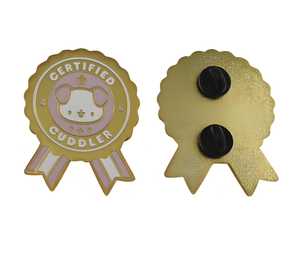 ODM prix d'usine top vente alliage de Zinc émail dur personnel personnalisé chien médaille insigne plaqué or noir embrayage en caoutchouc - Product Image 1