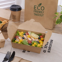 Boîtes carrées rigides jetables en papier kraft épais et résistant à l'huile pour sushis, aliments pour bébés, conserves, poulet frit, hot-dogs, frites
