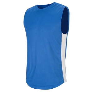 Women's <b>Navy</b> Blue Sleeveless Tank <b>Top</b> With White Side Stripe Quick Dry Athletic Wear Crew Neck Regular Fit - Product Image 3