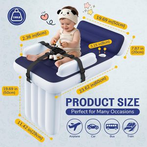 Inflatable Toddler Airplane <b>Bed</b> with Adjustable Safety Belt <b>Portable</b> Travel Footrest <b>Bed</b> - Product Image 6