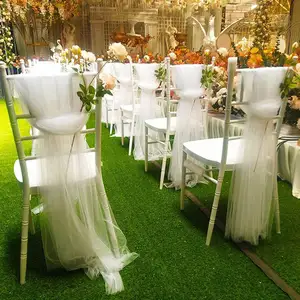 होटल के लिए कुशन सीट शादी की सजावट Tiffanychairs सफेद सजावट आयाम सोने बिक्री Chiavari कुर्सी घटना