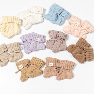 Offre Spéciale personnalisé Crochet <span class=keywords><strong>tricot</strong></span> bébé chaussons bio coton infantile nouveau-né bébé chaussettes de sol - Product Image 5
