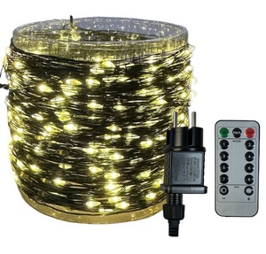 سلسلة أضواء خارجية مقاومة للماء 8 أوضاع أوقات الذاكرة لحفلات الزفاف غرفة نوم جدران حديقة الأشجار الديكور (أبيض دافئ) - Product Image 3