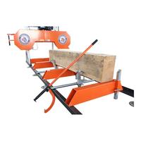 Scie à ruban horizontale hydraulique à essence de 79 cm avec moteur de 15 CV, équipement de sciage de bois portable