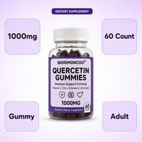 Gummies à la Quercétine avec Vitamine C, Zinc, Baies d'Agripaume et Bromélaïne pour le Soutien Immunitaire, 60 Gummies, OEM