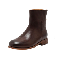 Bottines polyvalentes pour femmes - Tige en cuir, semelle extérieure en caoutchouc, design classique et tendance, chaussures à lacets rehaussantes