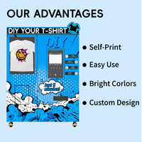 Máquina Expendedora Inteligente de Impresión de Ropa, Máquina Expendedora de Autoservicio para Imprimir Camisetas y Sudaderas para Centros Comerciales